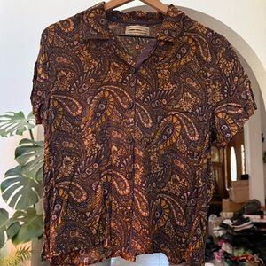 Urban Outfitters paisley button up shirt bohemian purple